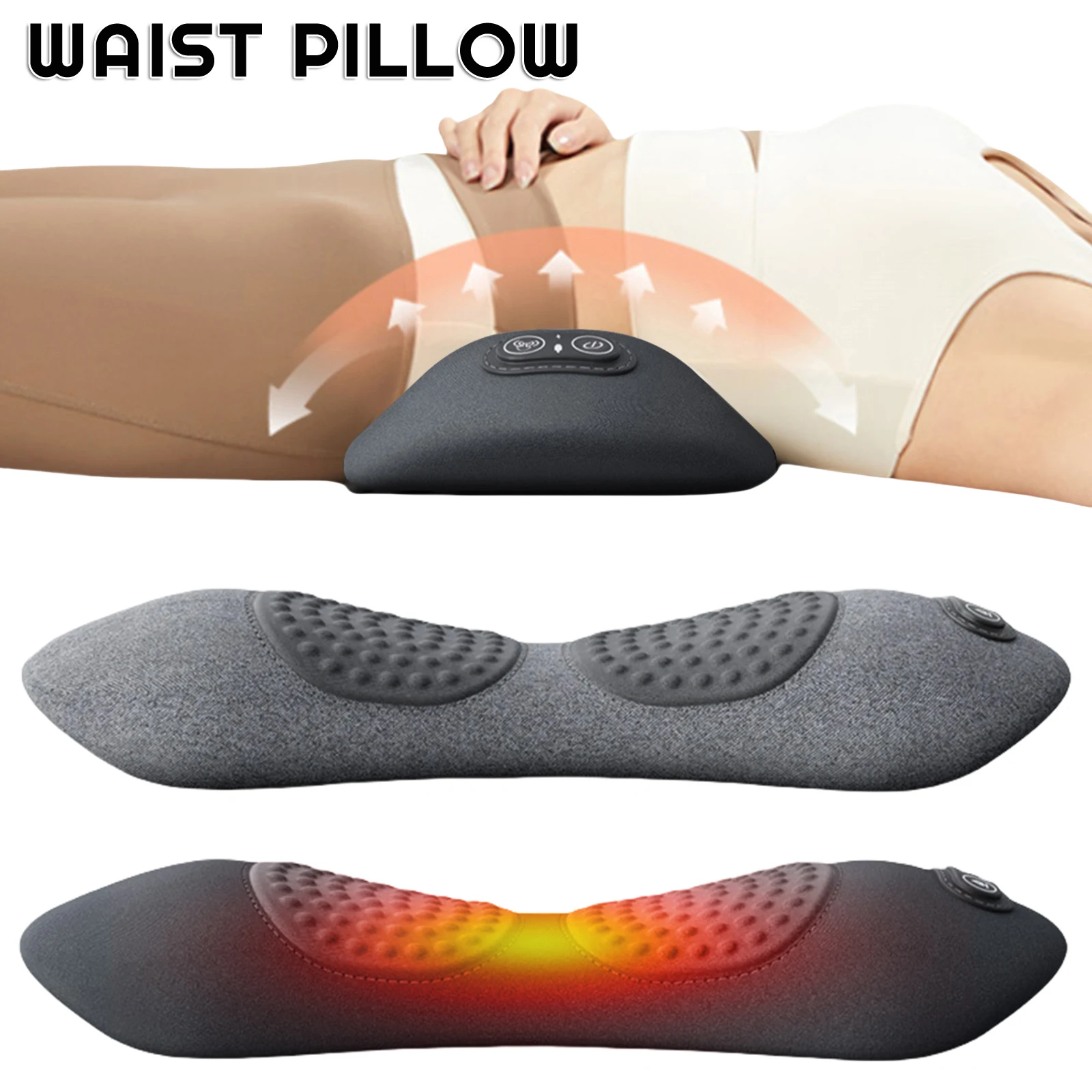 

Термальный массаж, подушка для поддержки талии, электрический подогрев, массажная подушка для поясницы, расслабляющая массажная подушка с подогревом для боли в пояснице