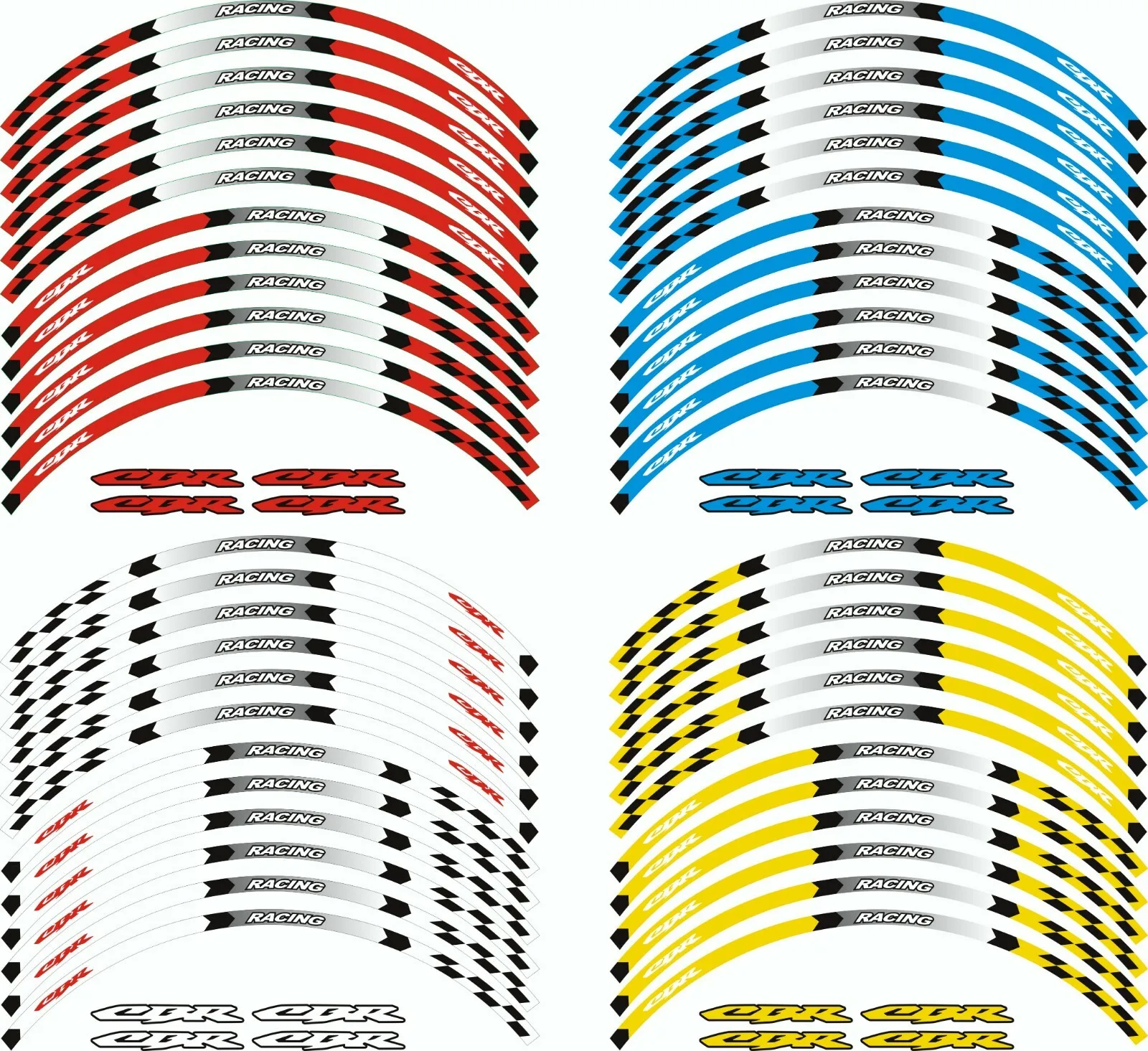 17inch Wheels Hub Stickers Motorcycle Accessories Reflective Decals Stripes For HONDA CBR 1100XX 125R 300R 500R