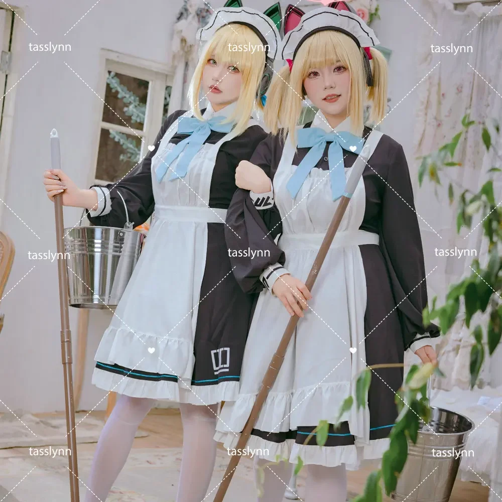 Blue Archive Saiba Momoi Cosplay Costume Women Momoi Midori Maid Cosplay Saiba Midori Maid Dress Halloween Costumes