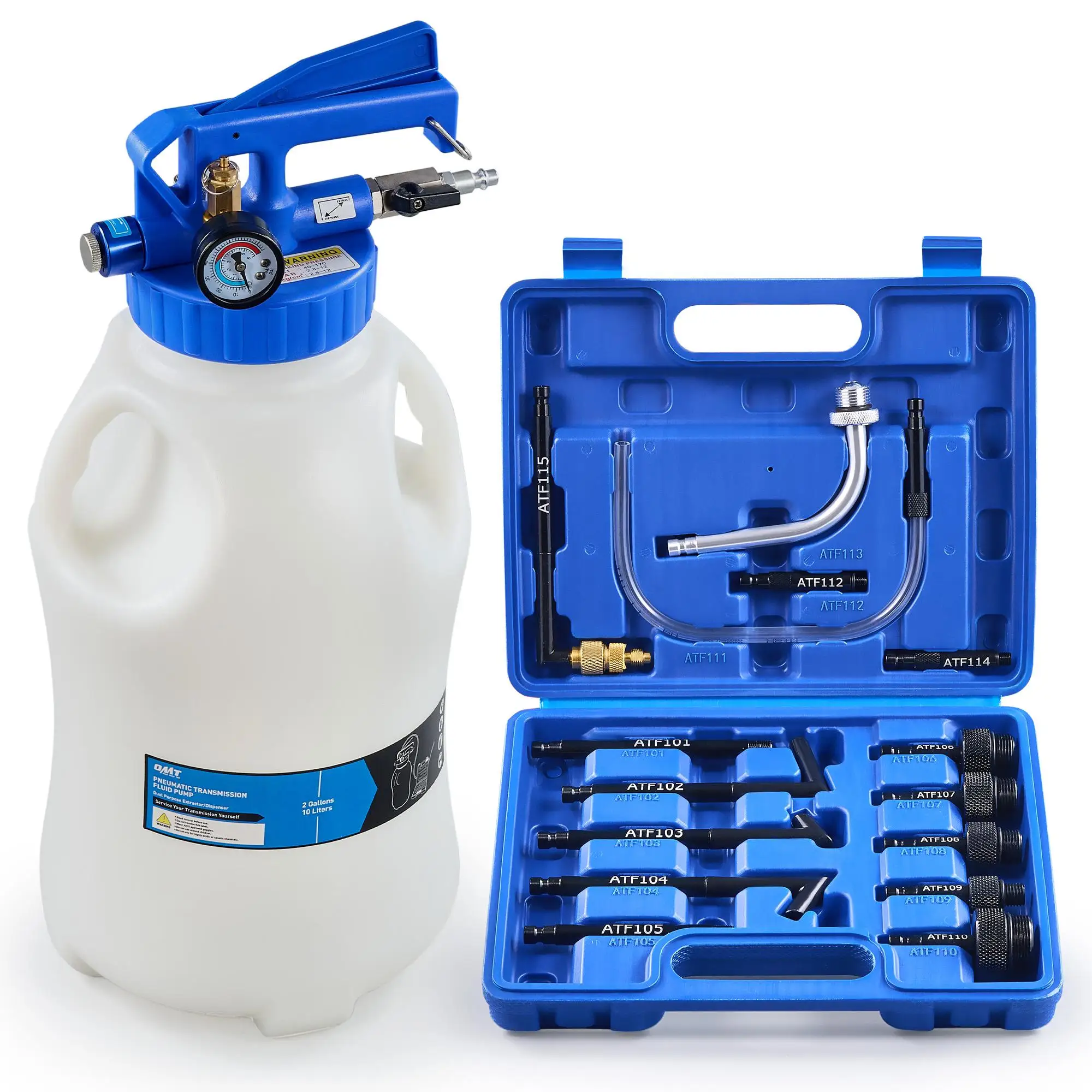 

OMT 10L Pneumatic Transmission Fluid Pump Oil Filling Tool Kit with 15 Adapters