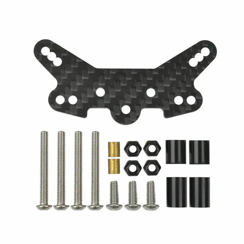 RcAidong Carbon Front Rear Damper Stay Set for Tamiya TT-02B TT02B MS 1/10 RC Upgrade Parts