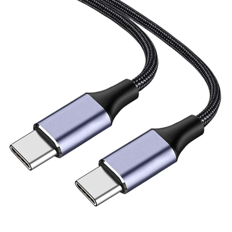 Cavo da 100W da USB C a USB C Cavo 90 gradi TIPO CORDA DELLA CHE CAVO VACIPA CAVO CARICA 480 MBPS PER I PARLETS PARTEMI