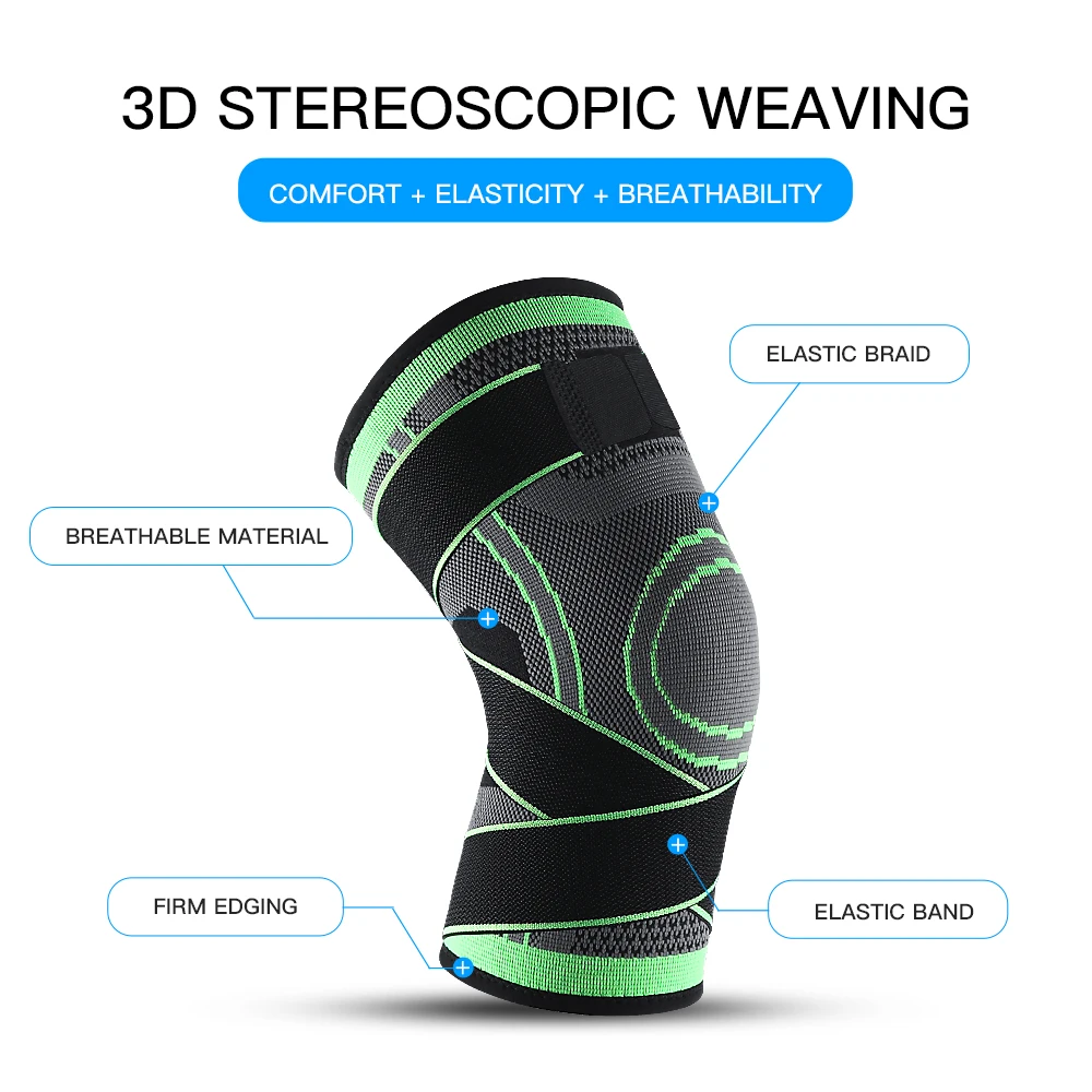 Gym Knee Support Breathable Elastic Compression Kneepads Patella Protect Knee Brace Safety Guard Strap For Sport Running