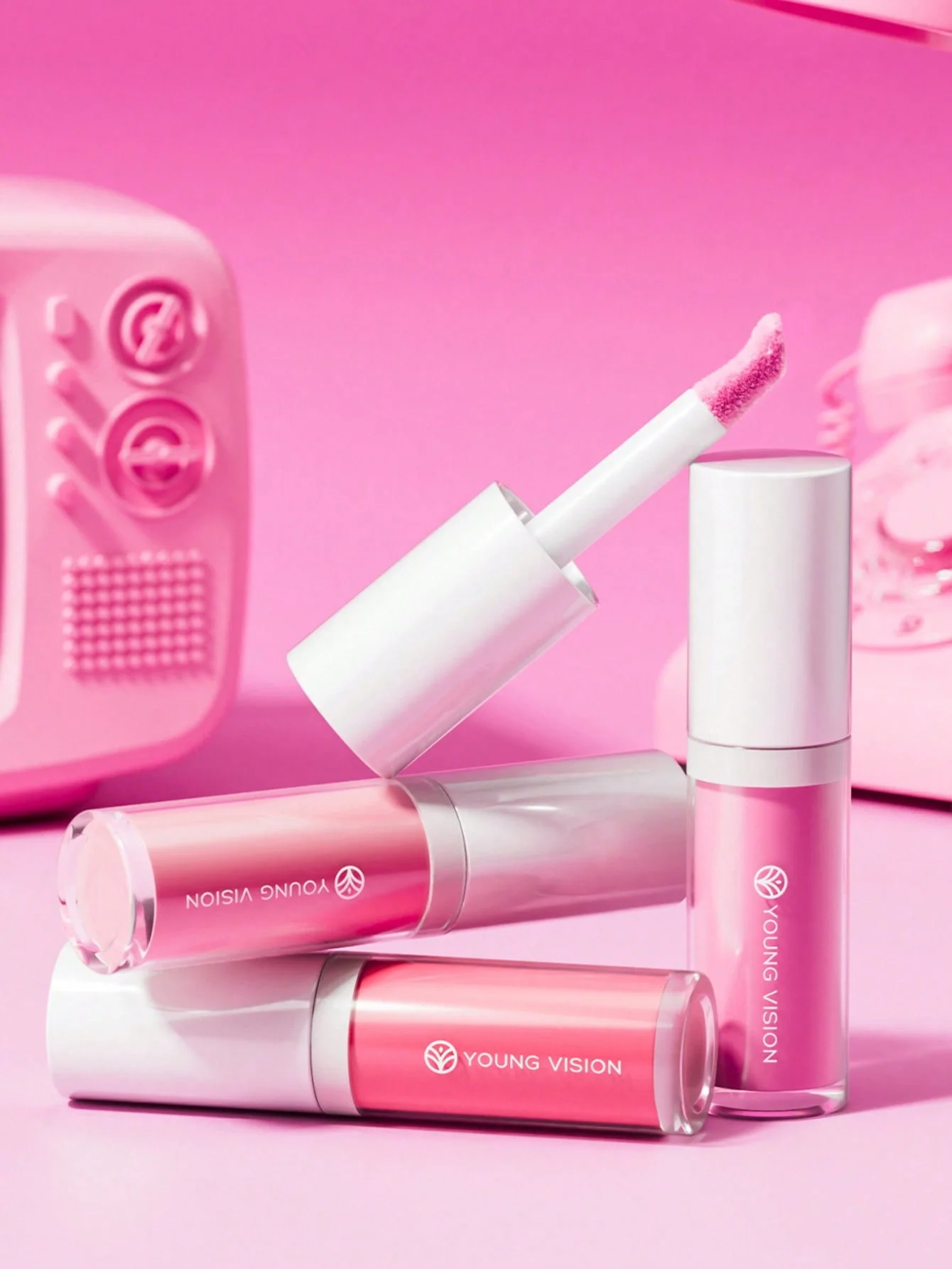 YOUNG VISION 3-Color Matte Liquid Blush - Silky Smooth and Natural, All-in-One Blush, Eyeshadow, and Lipstick