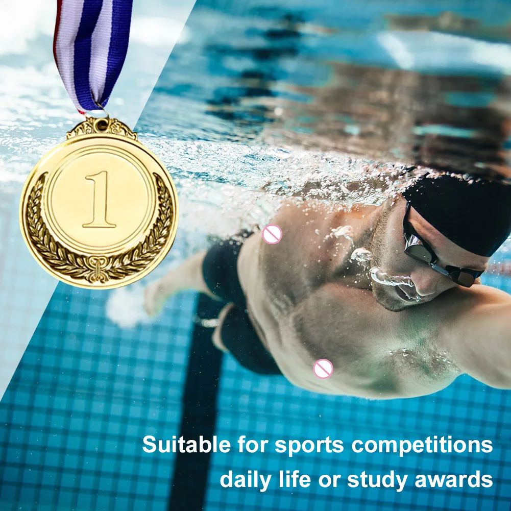 30 قطعة 2 بوصة الذهب الفضة البرونزية جائزة ميدالية مع شريط الرقبة الذهب الفضة البرونزية جائزة الذهب جائزة للأطفال اجتماع الرياضة المدرسية