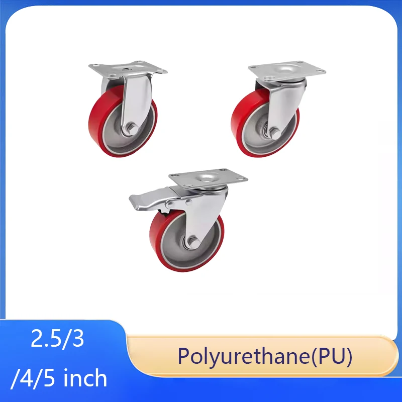 

1pc Industrial Medium-Duty Polyurethane Wheel 2.5/3/4/5 Inch Effortless Pushing High Load Capacity Wide Range Of Applications