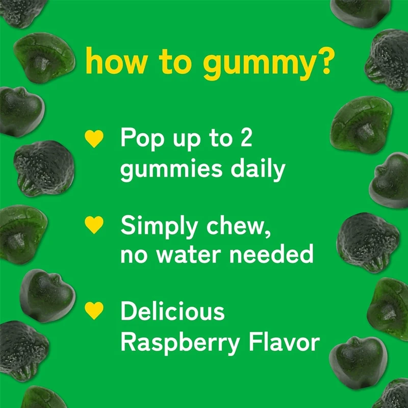 Daily Super Green Gummies Enhance Energy | Contains Moringa, Spirulina, Chlorella, Vegetables, Etc., Vegan, Non GMO