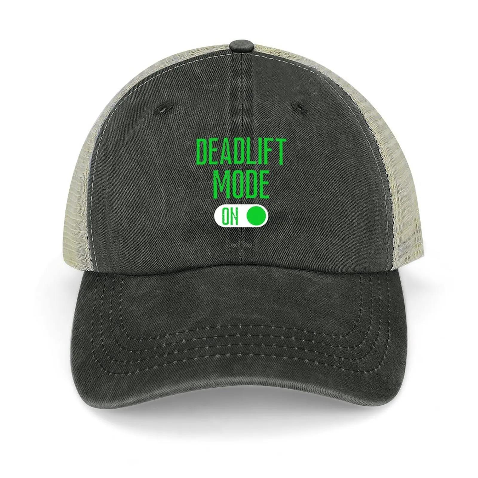 

Deadlift Mode On Green Text Cowboy Hat Trucker Cap hiking hat Snap Back Hat Hats For Women Men's