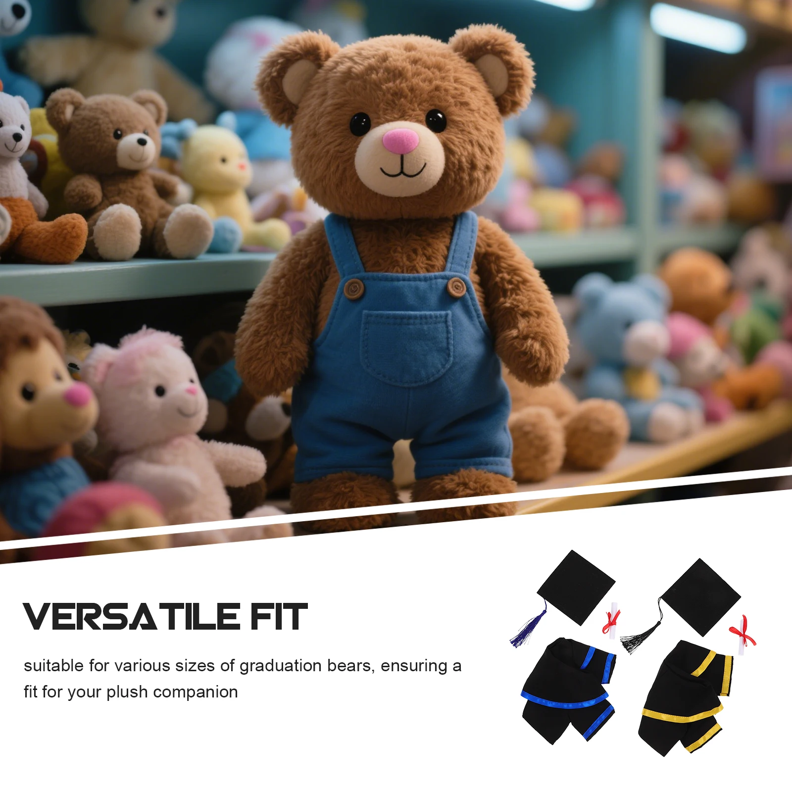 مجموعتان من إكسسوارات دب التخرج، مادة مريحة وناعمة، موضوع فريد من نوعه، هدية احتفال لا تُنسى، ملحقات التخرج