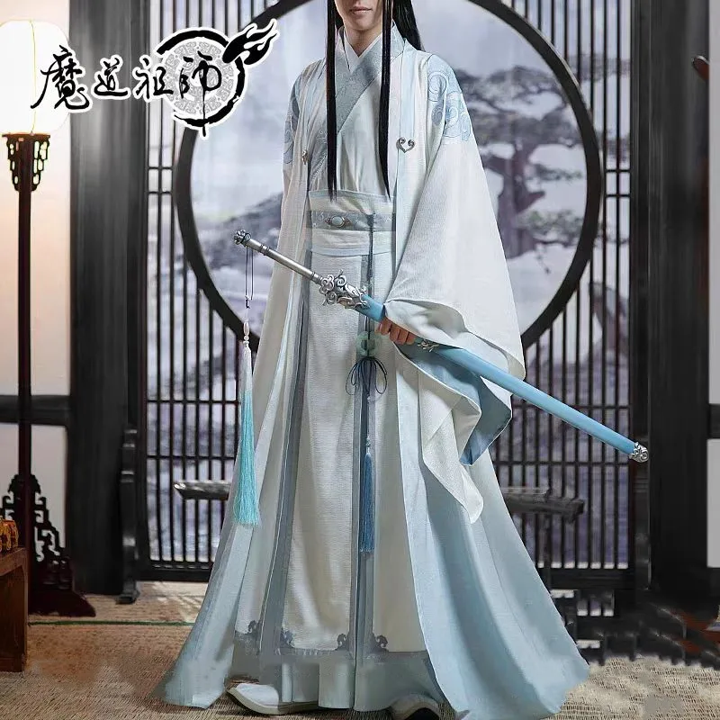 IN STOCK Lan Wangji Cosplay Anime Dao Mo To Shi Cosplay Costume Men Lan Wang Ji Mo Dao Zu Shi Halloween Costume