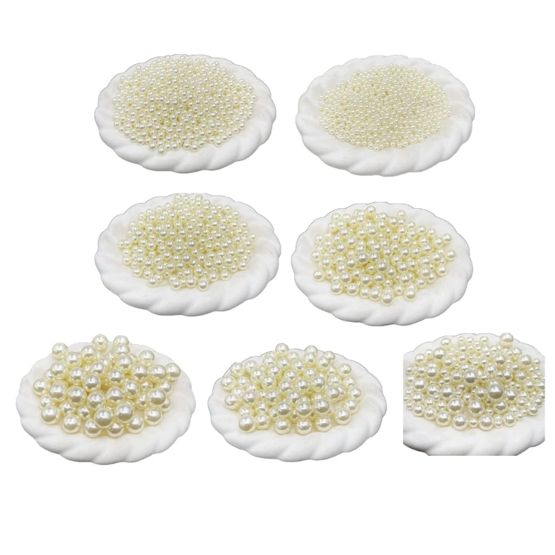 

F2TD Realistic Artificial Pearls For Children Craft 7 Size Portable Decoration Beads