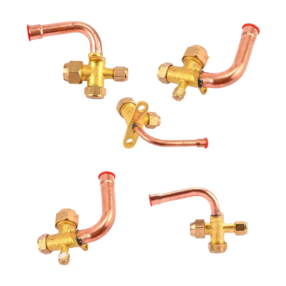 

Латунный трехходовой клапан для систем кондиционирования воздуха (сплит-систем) с отсечкой высокого и низкого давления и гайками H*orn для домашнего использования