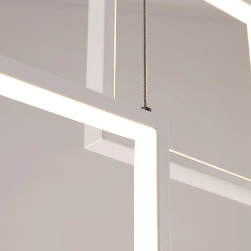 Square Box LED Pendant Light For Dining Room Bedroom Study Bar Aluminum Hanging Lamp Fixture
