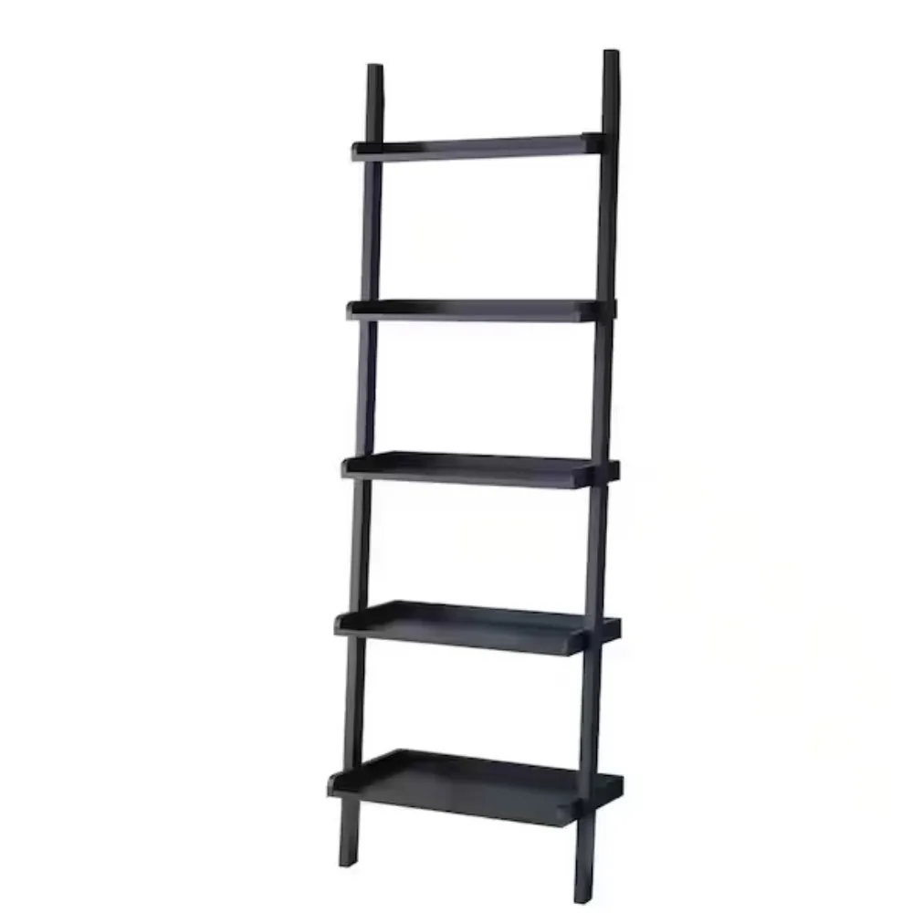 

Bookshelf - 5-Tier Ladder Shelf with Leaning Look - Bookcase for Home Decor and Office Storage