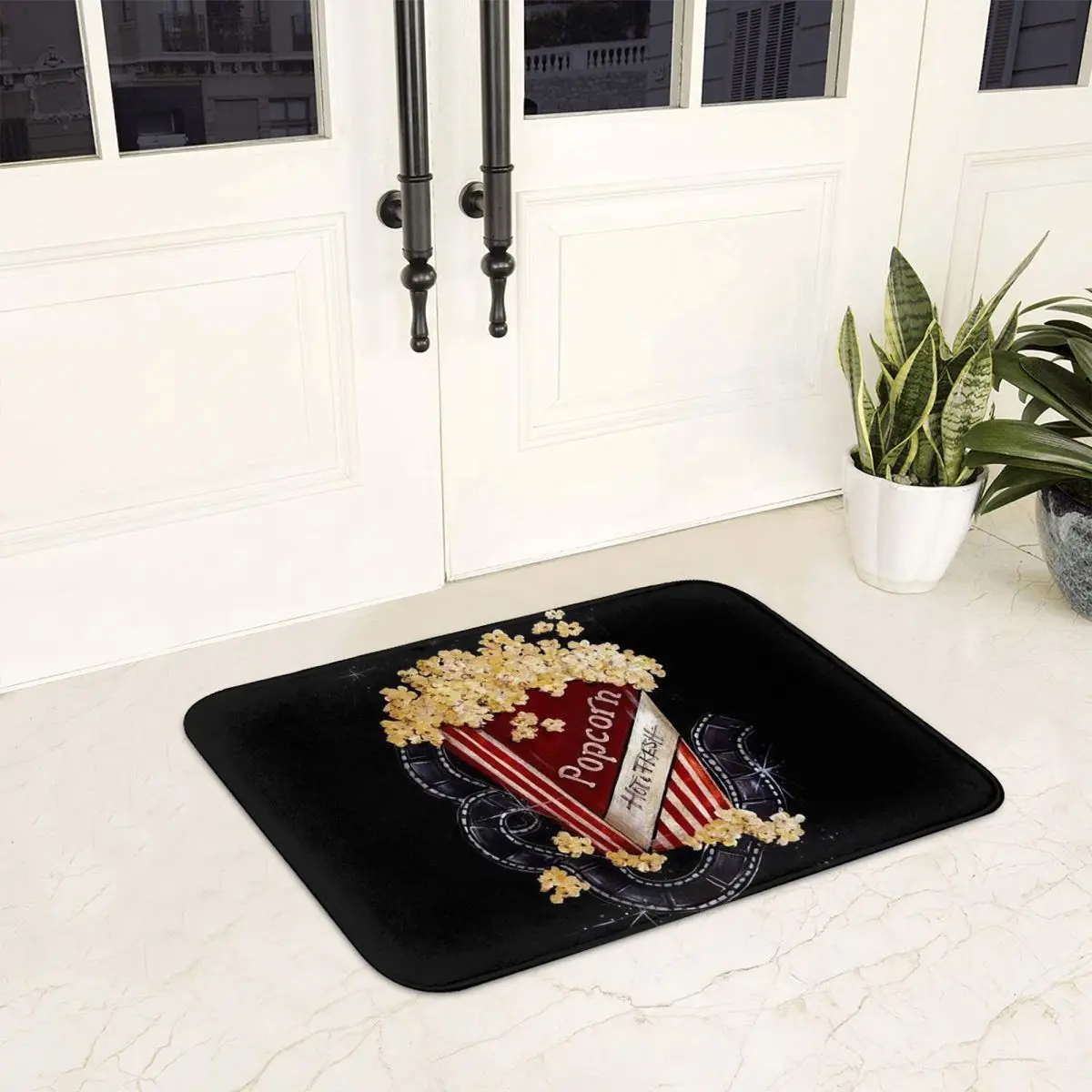 Retro Cinema Theatre Popcorn Doormat Dust-proo Carpet Rug Kitchen Entrance Home Floor Mat for Living room Footpad Mats
