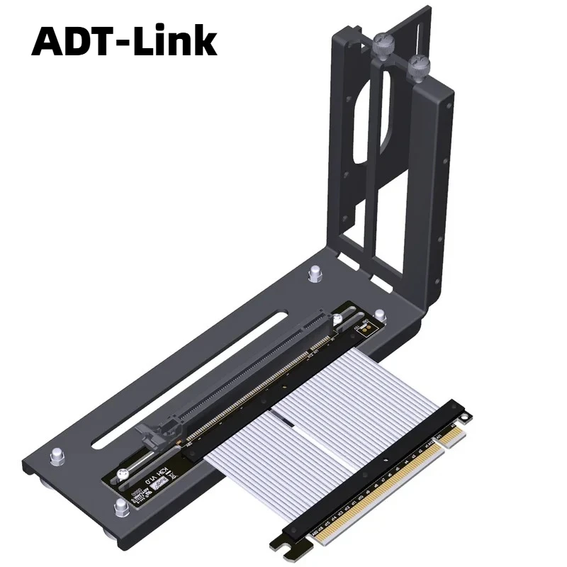Universal ADT Riser PCI-E x16 ATX Upright Graphics Card Vertical Bracket GPU Holder+GEN4 PCIE4.0 16X Riser Adapter Cable 15~50CM