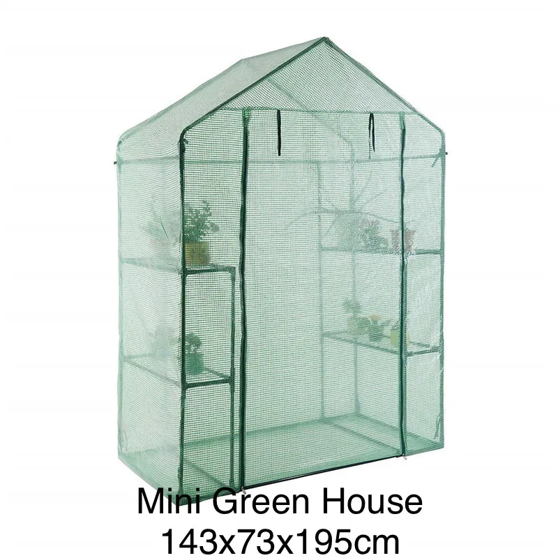 

143x73x195CM Outdoor Portable Greenhouse Mini Walk-in 4 Shelves Flower Rack Garden Patio Plant Cover With Frame