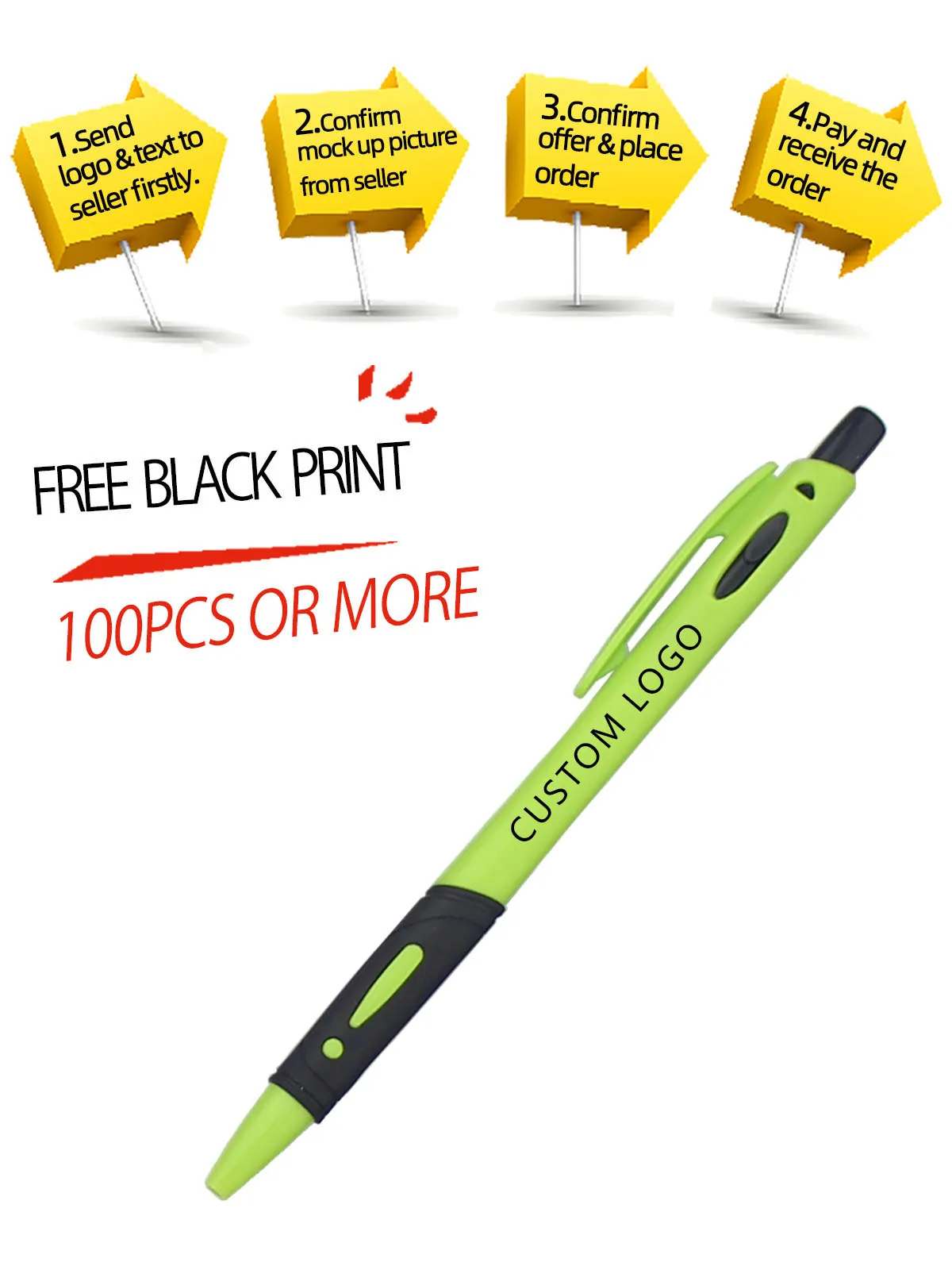 Lot 100pcs Cheap Retractable Plastic Ball Pens Personalized Ballpoint Pen Add Logo Gift Pen Custom Promotional Giveaway Freebie