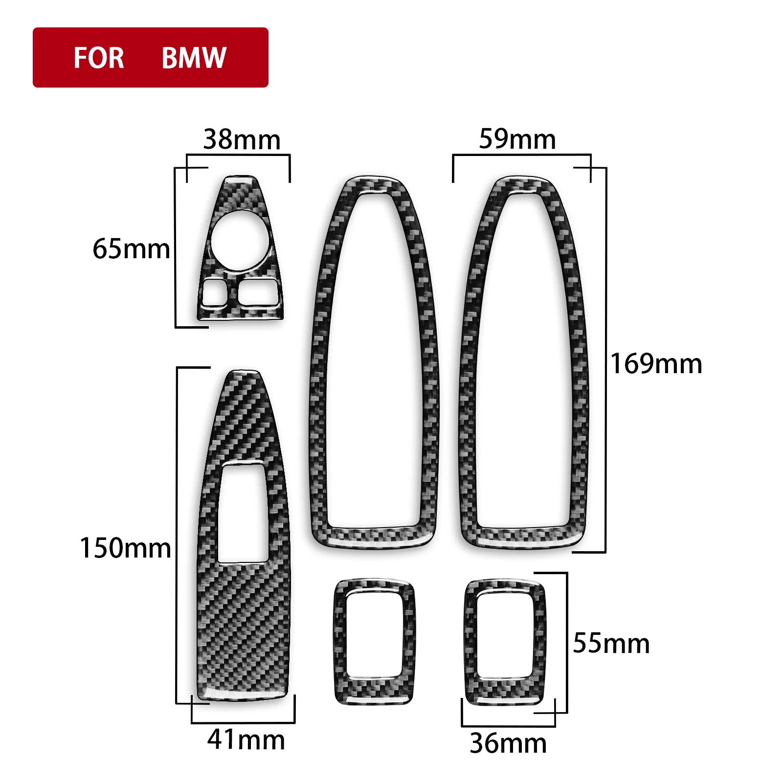 

For BMW X1 F48 2016-2021 X2 F39 2018-2021 Carbon Fiber Window Lift Switch Button Control Panel Cover Car Accessories Sticker