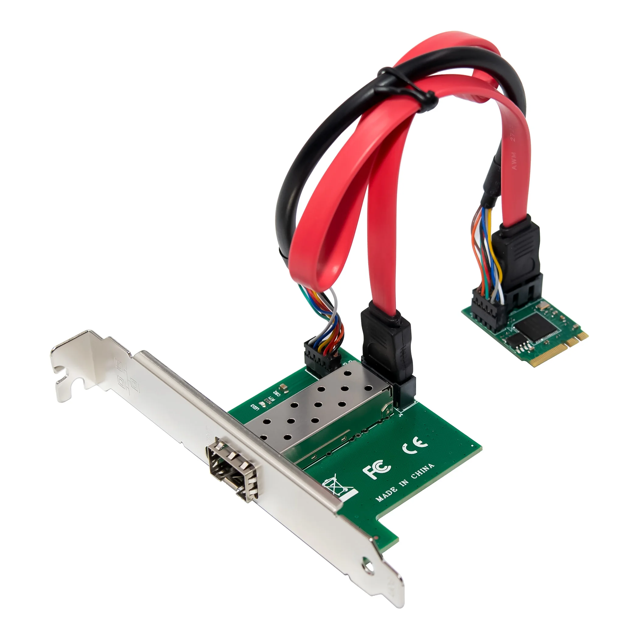 SUNWEIT ST7497 M.2 A+E Intel I210CS 1GbE SFP Fiber Industrial Network Interface Card (NIC) CE/FCC Certified Single Server