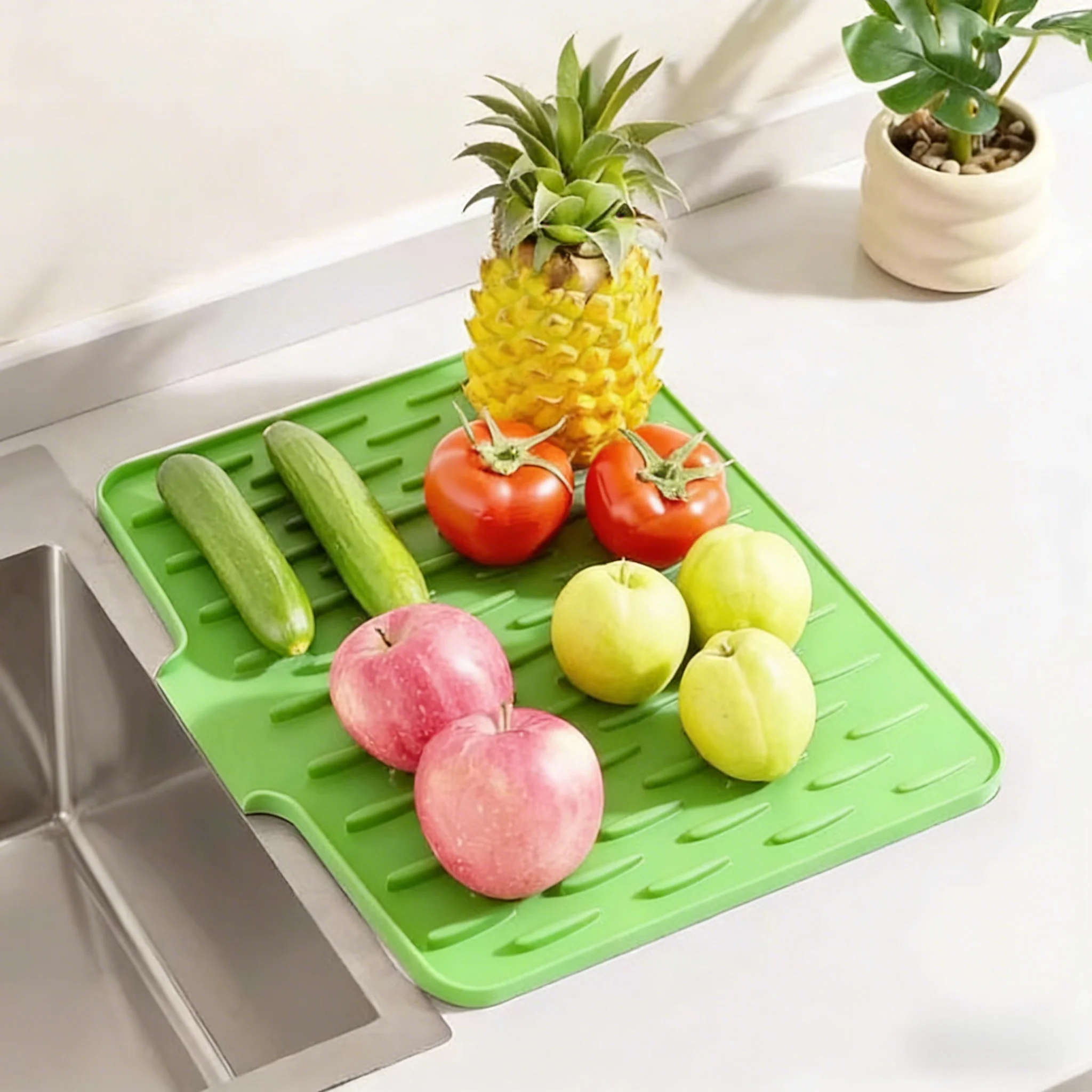 Slope Silicone Drain Mat, Kitchen Anti-scald and heat-insula