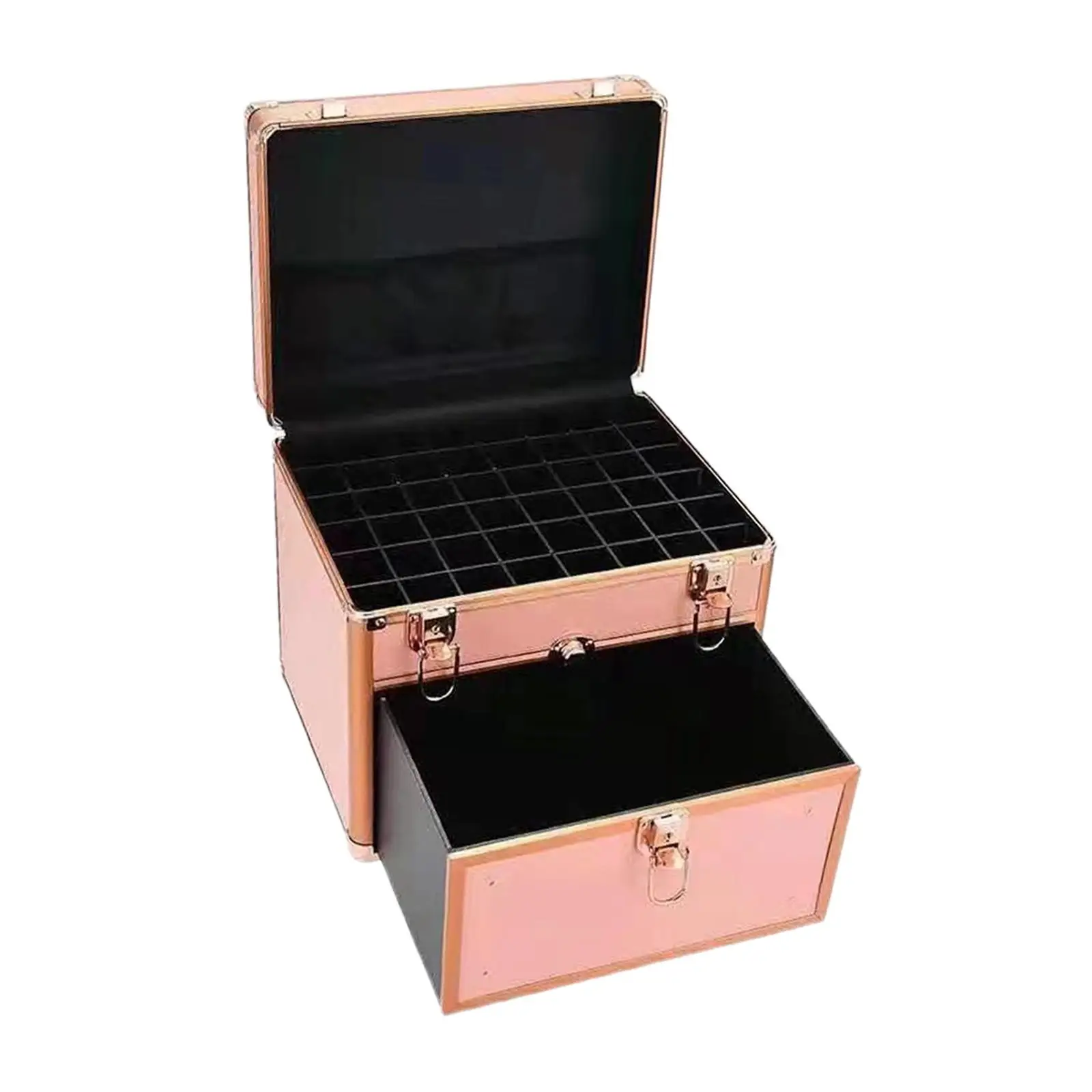 Portable Travel Makeup Case with Trays and Drawer Suitcase for Makeup Tools