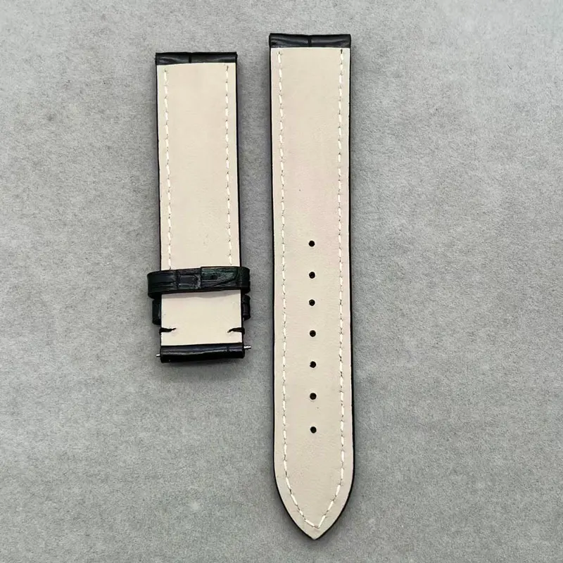 Handmade Custom Bamboo Patterned Crocodile Skin Watchbands 14MM~24MM Flat Interface Alligator Strap Waterproof Calfskin Lining