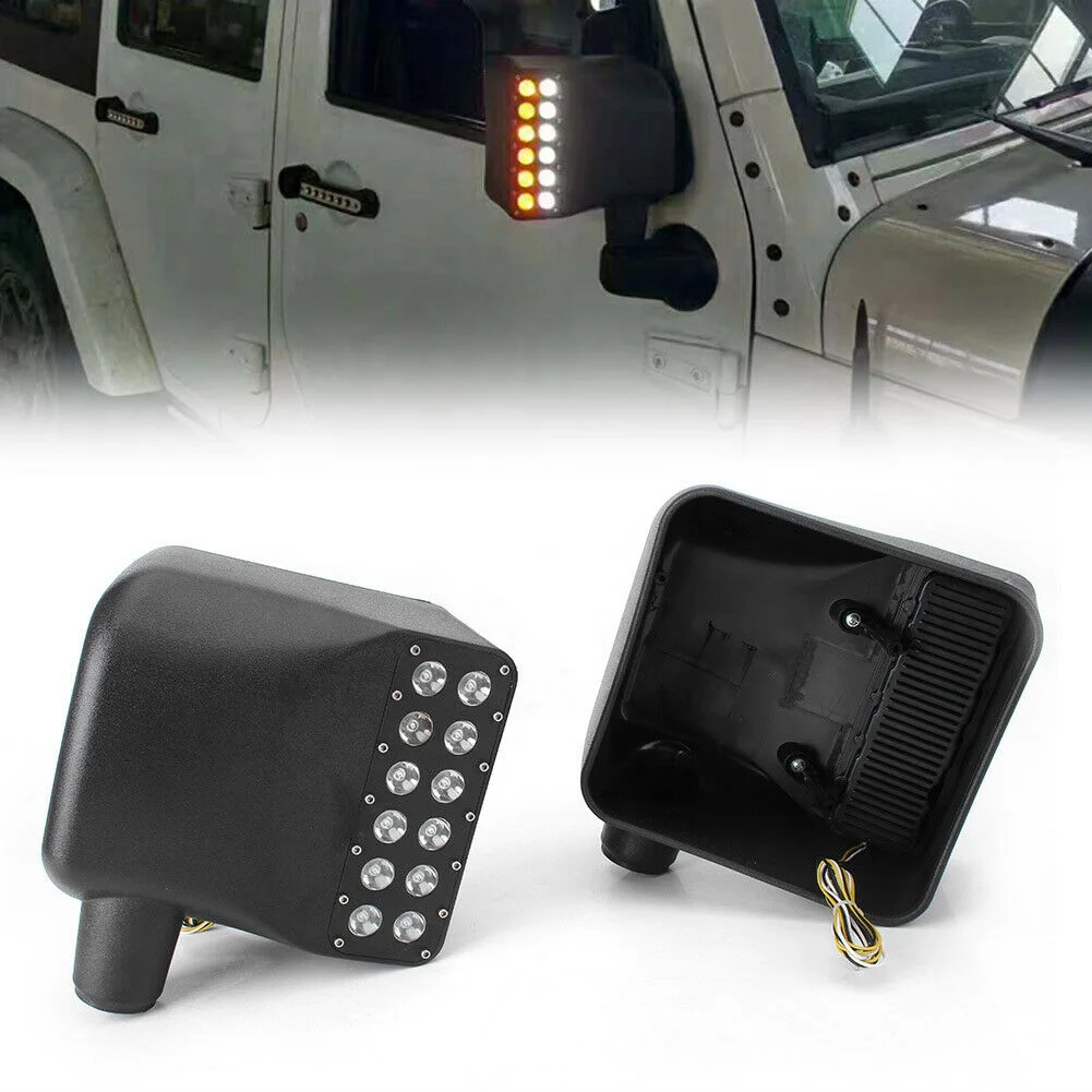 LED Side Mirror Housing For 2007-2017 Wrangler JK Offroad Turn Signal Light