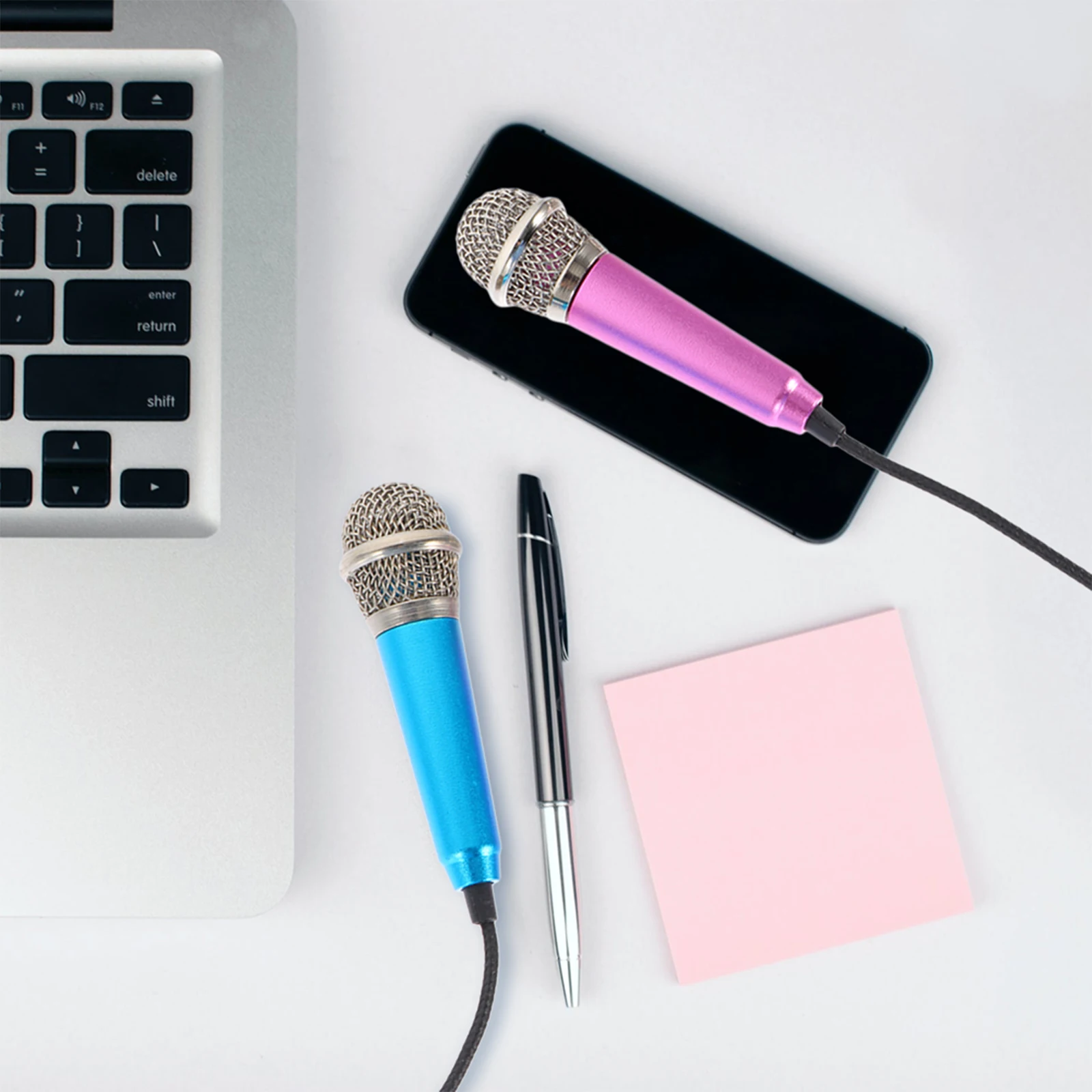 

4Pcs Mini Wired Microphone Singing Mic Home Karaoke Portable Mic for Kids Alloy Metal Recording Video Family Use