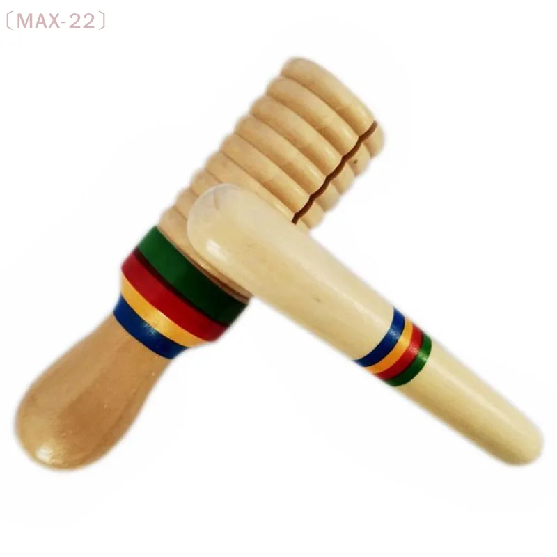 Musical Instruments Wooden Small Single-threaded Ring Percussion Cylinder Croak Frog Kid Educational Parts view 2