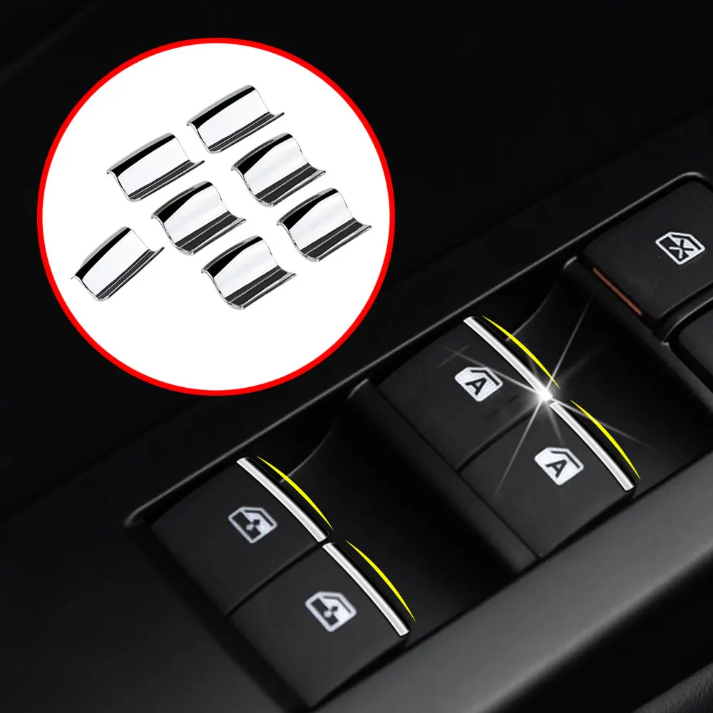 Car Door Lift Window Switch Button Cover Trim Sticker Fit for Toyota RAV4 Corolla Yaris 2005 - 2018 Interior Decorative Parts