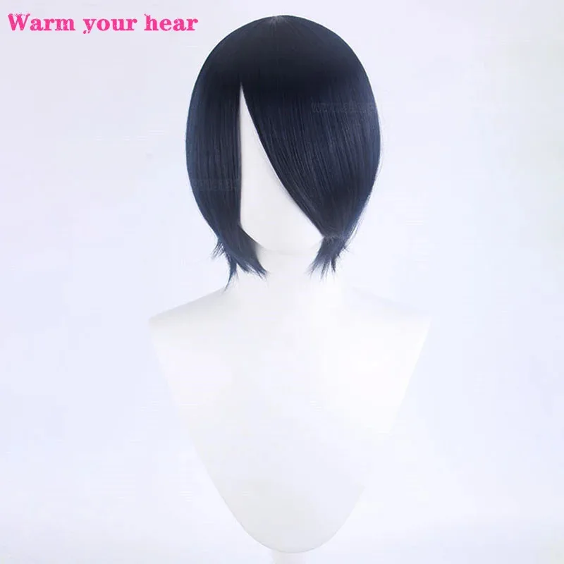 Kaguya-sama: Love Is War Yu Ishigami Yuu 코스프레 짧은 네이비 블루 내열성 헤어 할로윈 파티 가발 + 가발 모자