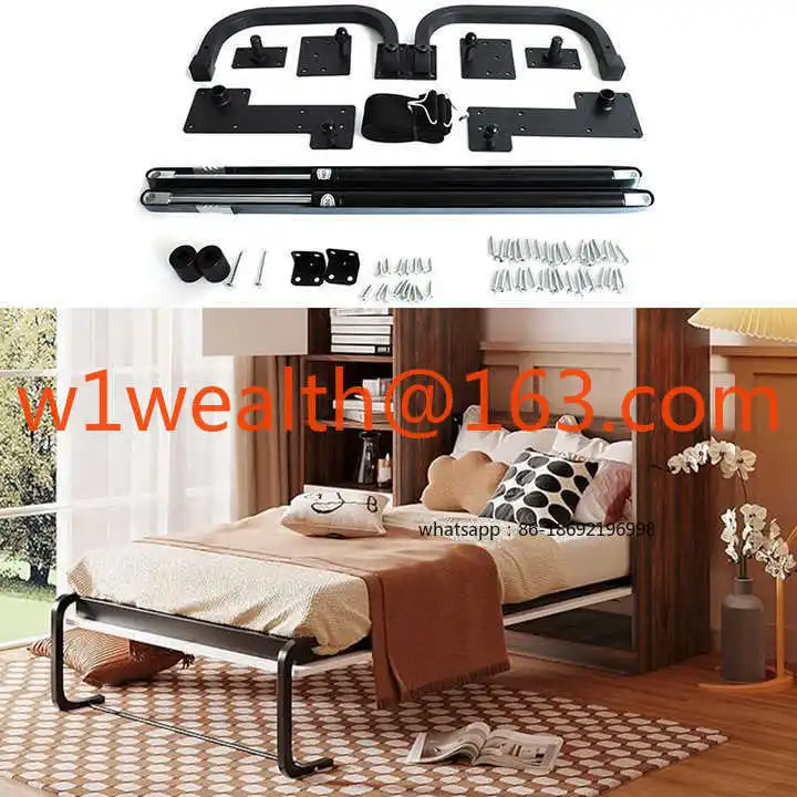 

Available Cabinet Vertical Steel Composite Spring Wall Large Frame Mechanism with Shelving DIY Murphy Bed Hardware Kit