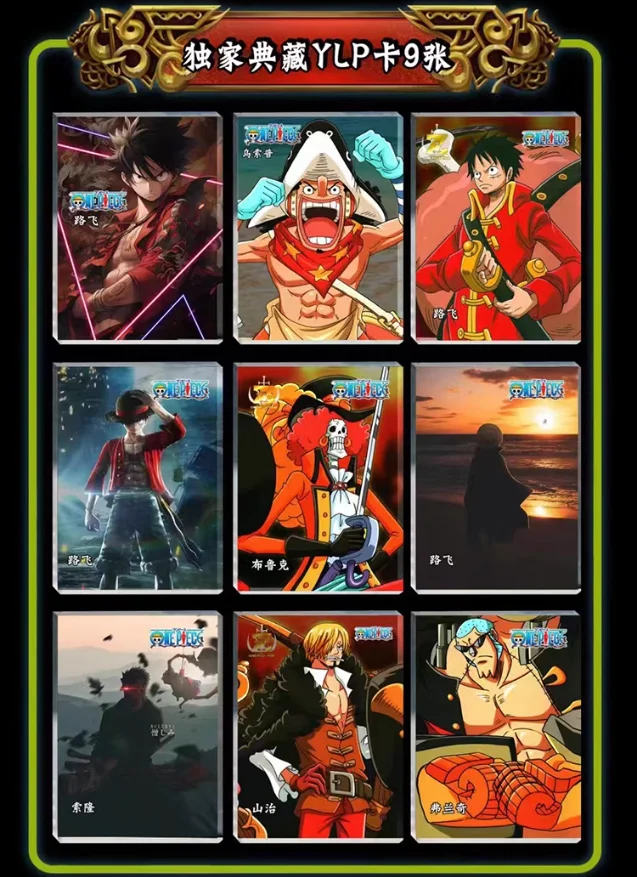 YIKA One Piece Cards The Will of Fire Anime Collection Cards Mistery Box Board Games Toys Birthday Gifts for Boy and Girls