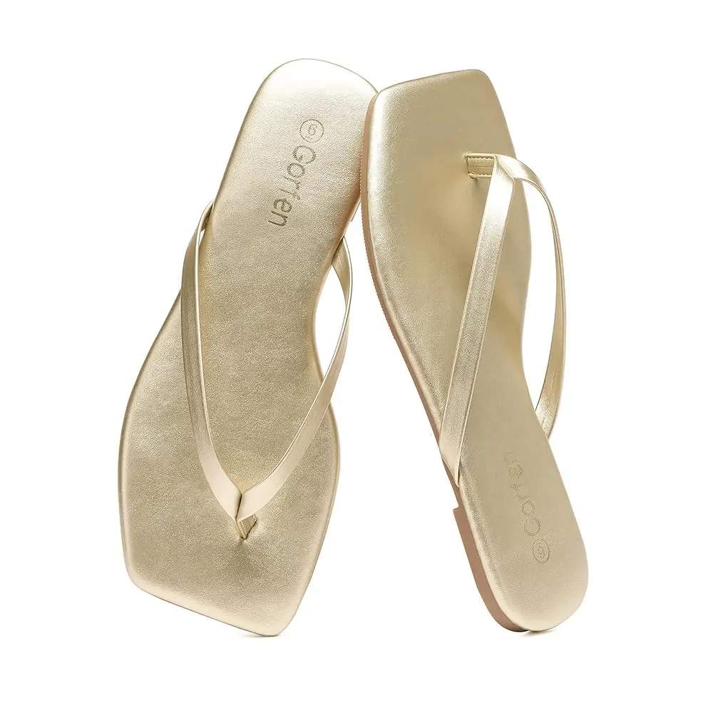 

Flip Flops for Women Comfortable Square Toe Casual Beach Sandals Summer Outdoor and Everyday Wear
