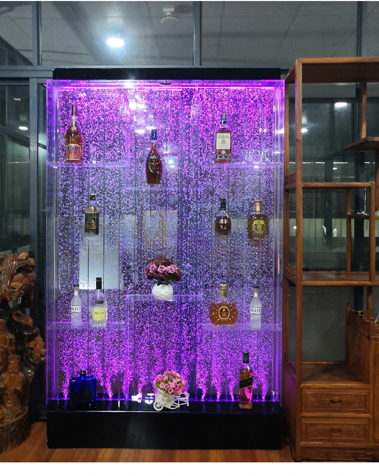 Customized Water Curtain Wall Wine Cabinet Bubble Screen Fish Tank Living Room Large Water Wall Hallway Acrylic