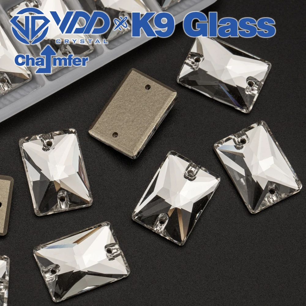 VDD Rechteckige K9-Glas-Strasssteine zum Aufnähen, klare Kristall-Strasssteine mit flacher Rückseite für Bastelarbeiten, Kleidung, Accessoires, Hochzeitskleider – Detail 6