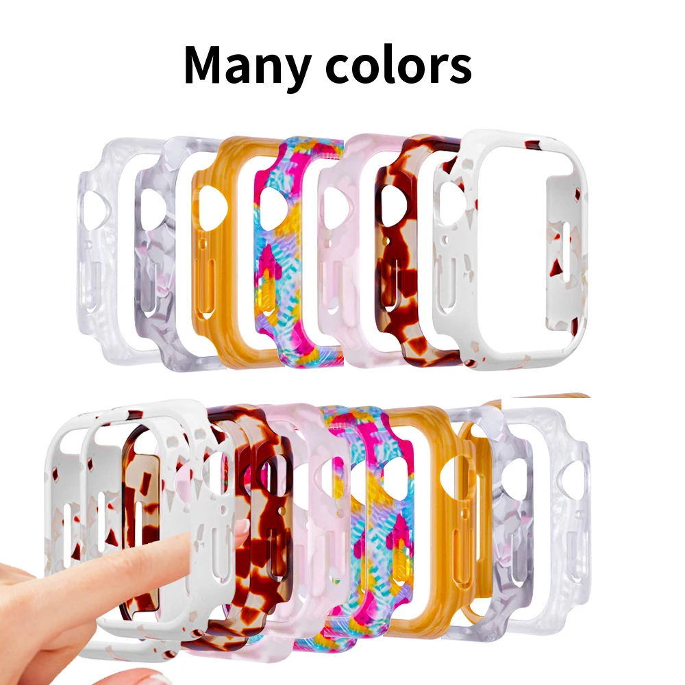 الراتنج لا غطاء شاشة ل أبل ساعة S11 S10 حافظة 46 مللي متر 42 مللي متر 40 مللي متر 44 مللي متر 41 مللي متر 45 مللي متر جوفاء حامي ل iWatch 9 8 7 6 5 4 SE