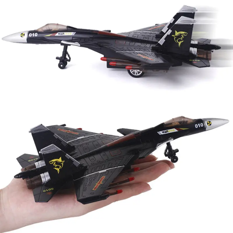 NEW Flying Shark J-15 Alloy Stealth Fighter Aircraft Airplane Model Metal Fighter Battle Plane Model Sound Light Kids Toys Gifts