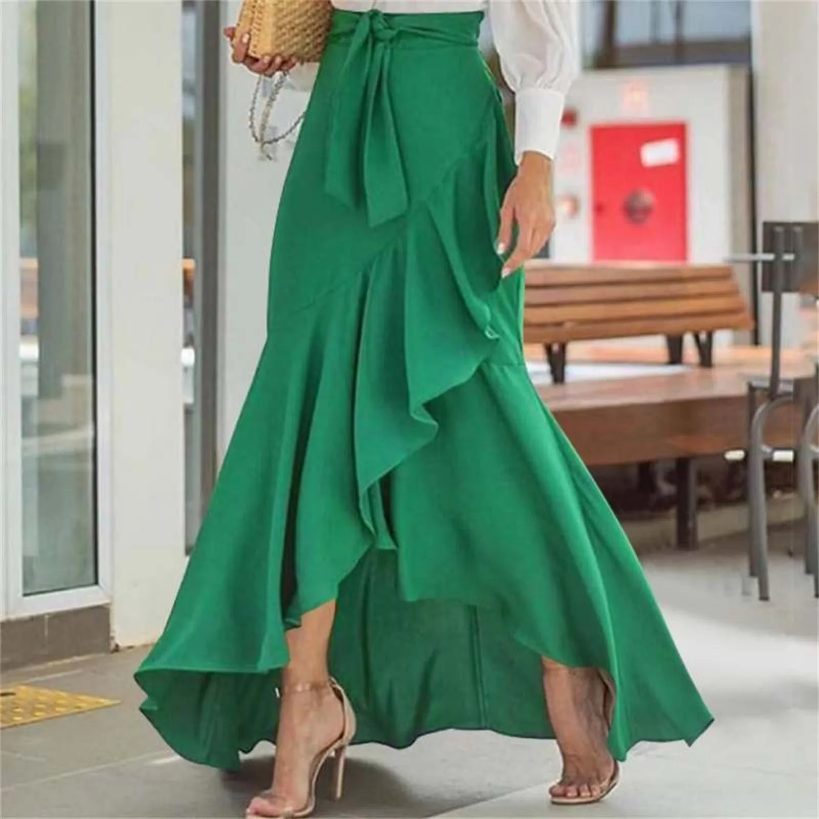 Waistband Lace Wrapped Hip Fishtail Skirt High Waist Sexy Irregular Half Length Skirt Halter Dresses For Women