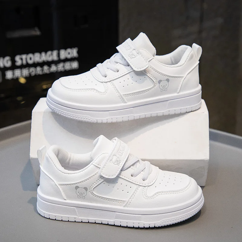 

Children's Small White Shoes Spring and Summer New Breathable Mesh Boys Sports Shoes Girls Students Single Net Pure White Shoes