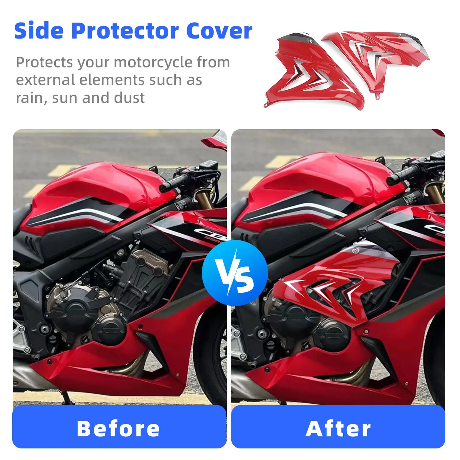 غطاء جانبي على شكل قرش للدراجة النارية، إطار هدية حقن ABS للجسم مخصص مناسب لهوندا CBR 650R 2019-2023