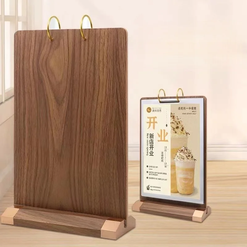 A5 148x210mm Page Turning Acrylic Sign Holder Display Stand Tabletop Restaurant Menu Holder Flyers Paper Picture Poster Frame