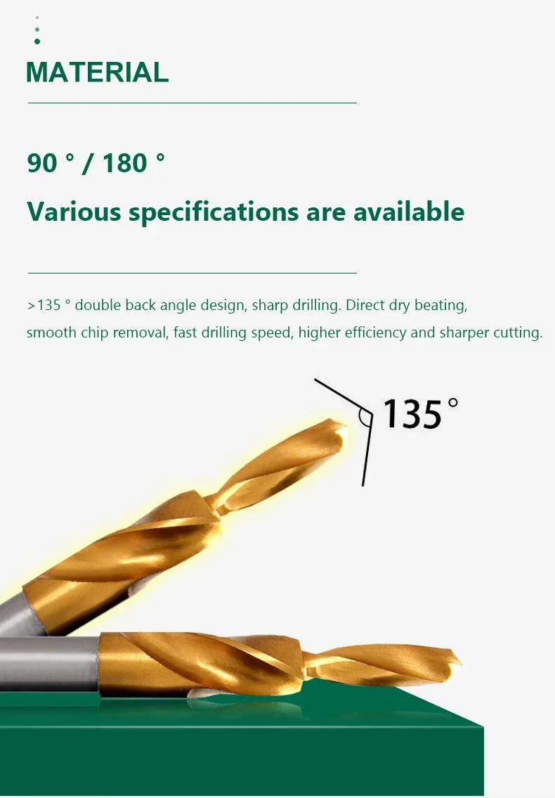 HSS Dual Cutting Bit Counterbore Twist Step Drill for Metal 90 180 Degree M3 M4 M5 M6 M8 M10 M12 M18 M20 Cone Drilling Tool