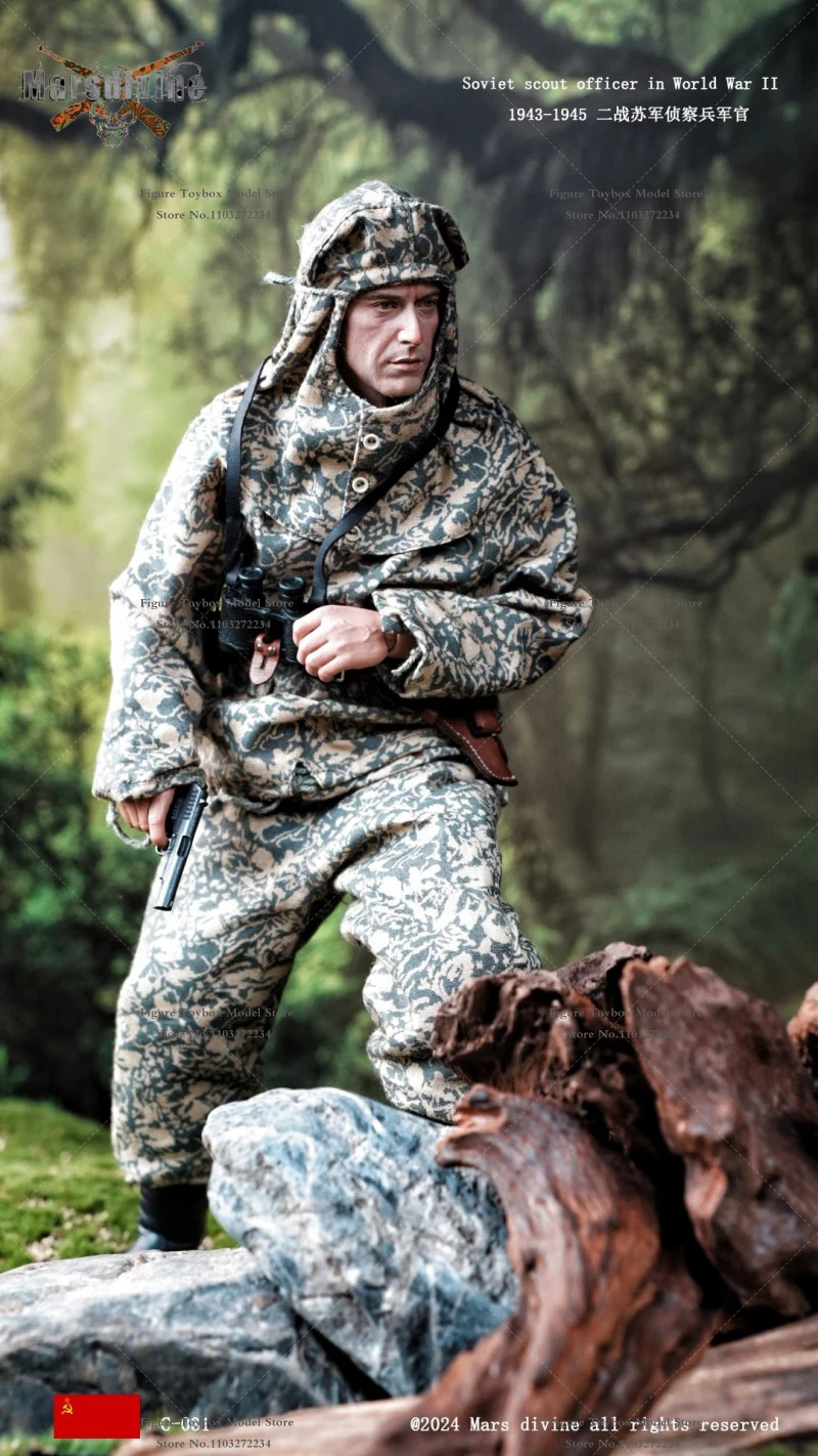 Marsdivine C-031 1/6 WWII Scout soviétique Camouflage vêtements sac à bandoulière étui équipement ensemble accessoire pour 12 "Figurine masculine Bod