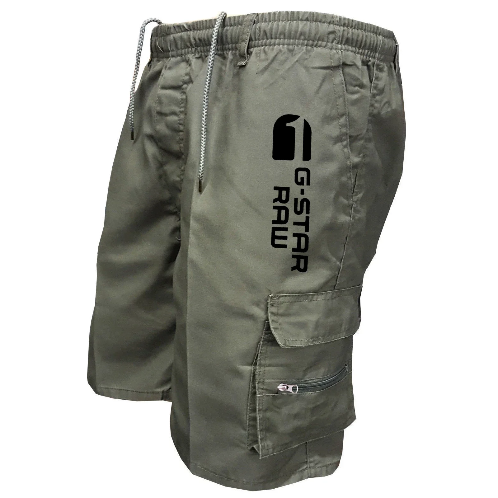 

2025 outdoor shorts, men's long pants, lace-up, bicycle, multi-pocket, loose work shorts, beach sports pants, printed shorts