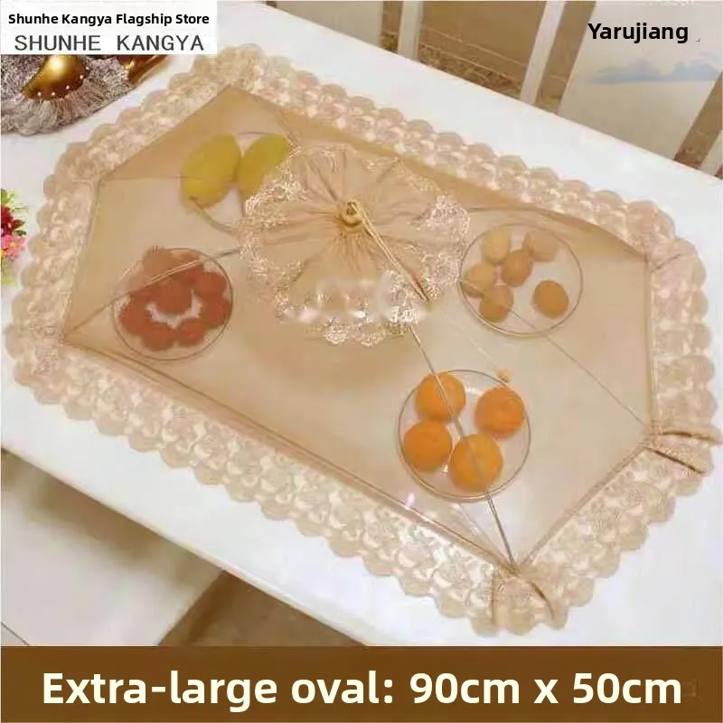 Large Square round Food Cover Rectangular Table Dustproof Flyproof Home Use Restaurant Style Dining Table Cover Household Org... - view 3