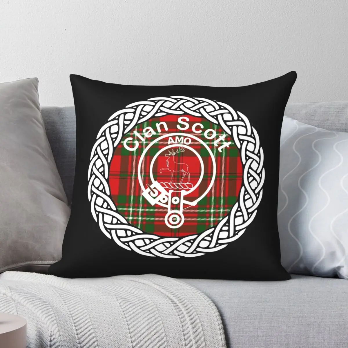 

Clan Scott Square Pillowcase Polyester Linen Velvet Printed Zip Decor Throw Pillow Case Bed Cushion Cover