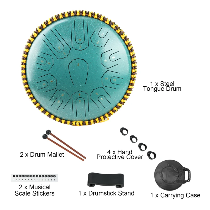 

Стальной барабан для языка, 15 дюймов, 21 заметка, С-ключ, перкуссионный инструмент, балми-барабан с барабаном, маллеты для медитации, йоги, начинающих марок