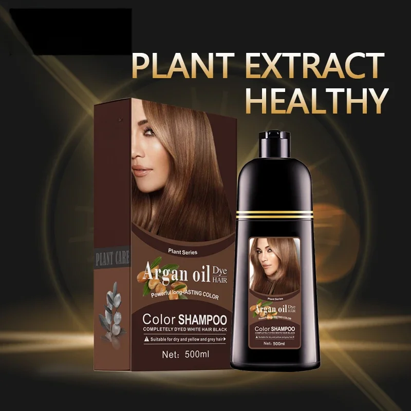 Mokeru Natural Brown Color Permanent Hair Colour Shampoo Long Lasting Hair Dye Shampoo For women professional hair dye